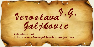Veroslava Galjković vizit kartica